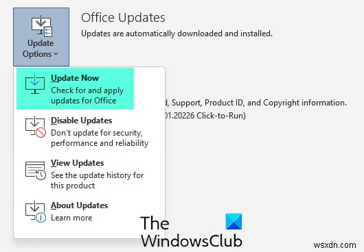 Cách cập nhật Microsoft Office thủ công trong Windows 11/10