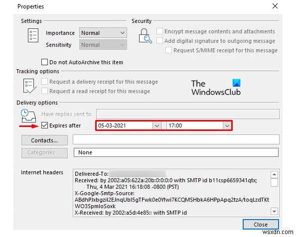Cách thêm ngày hết hạn (Expiration Date) cho Email trong Outlook