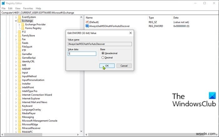 Outlook yêu cầu mật khẩu khi Xác thực hiện đại (Modern Authentication) được bật