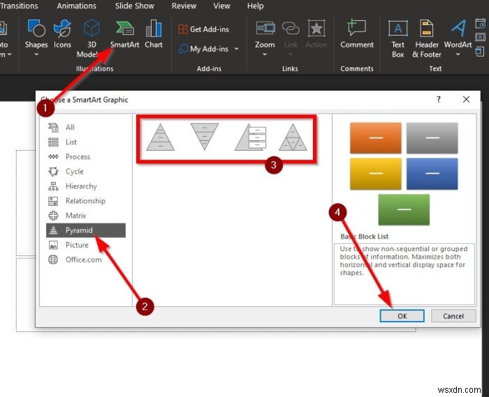 Cách tạo và chèn hình Kim tự tháp vào PowerPoint