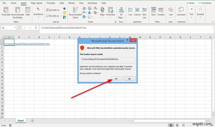 Cách tạo siêu liên kết (Hyperlink) cho tệp hiện có trong Excel