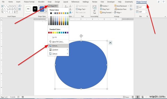 Cách chèn hình ảnh vào hình dạng (Shape) trong Microsoft Word