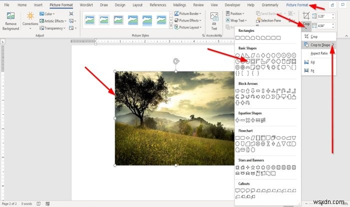 Cách chèn hình ảnh vào hình dạng (Shape) trong Microsoft Word