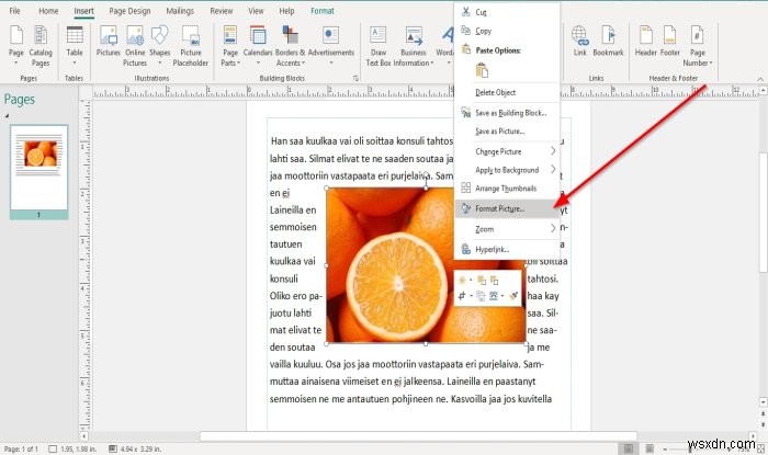 Cách định vị hình ảnh dùng Position Object trong Microsoft Publisher