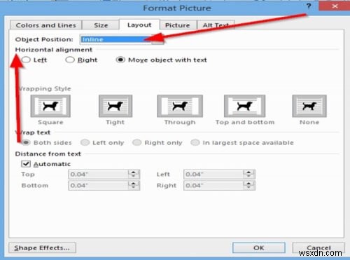 Cách định vị hình ảnh dùng Position Object trong Microsoft Publisher