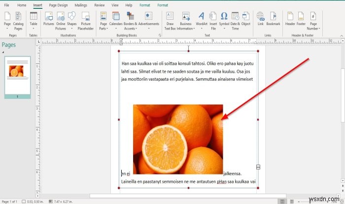 Cách định vị hình ảnh dùng Position Object trong Microsoft Publisher