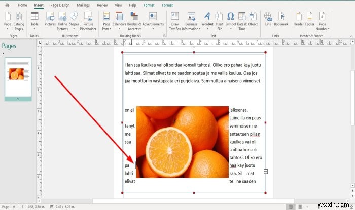 Cách định vị hình ảnh dùng Position Object trong Microsoft Publisher