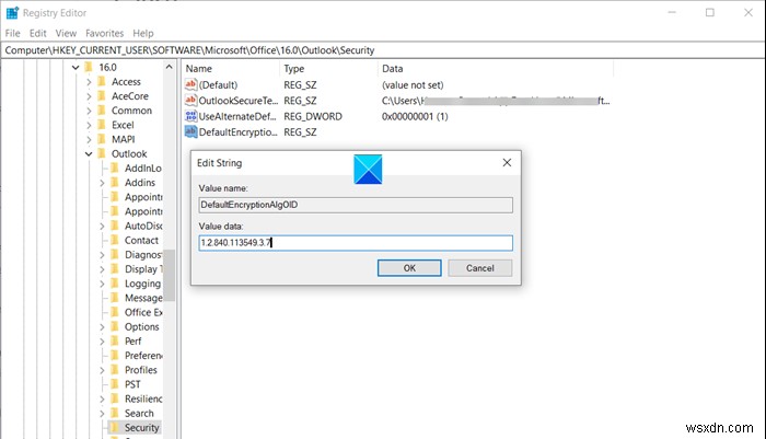 Lỗi Outlook:  Your Digital ID name cannot be found by the underlying security system 