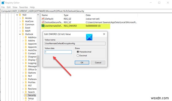 Lỗi Outlook:  Your Digital ID name cannot be found by the underlying security system 
