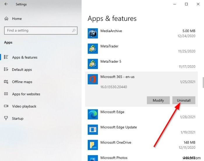 Khắc phục lỗi cài đặt Office Error Code 1603 trên Windows 11/10
