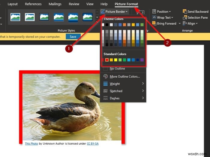 Cách thêm khung viền màu quanh ảnh trong Microsoft Word
