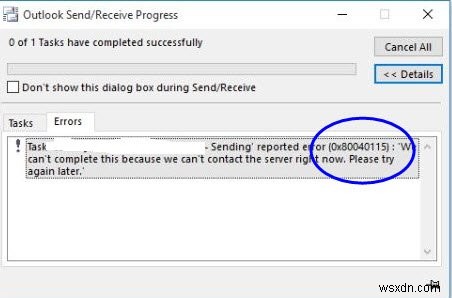 Khắc phục lỗi Microsoft Outlook 0x80040115 trên Windows 10