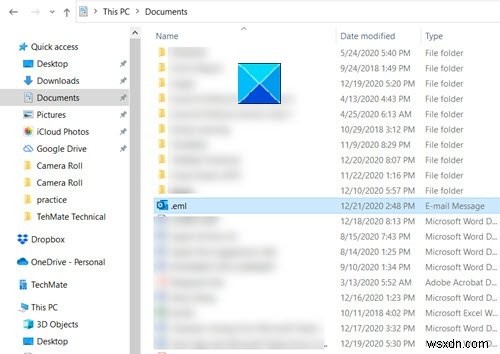 Cách mở email và tệp đính kèm định dạng MIME trong Outlook