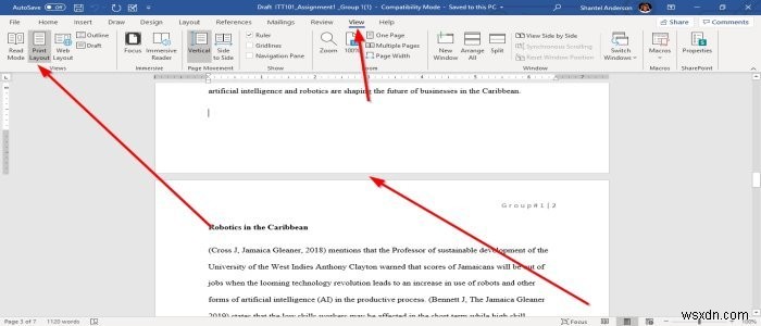 Cách áp dụng các Chế độ xem (Views) khác nhau cho tài liệu trong Microsoft Word