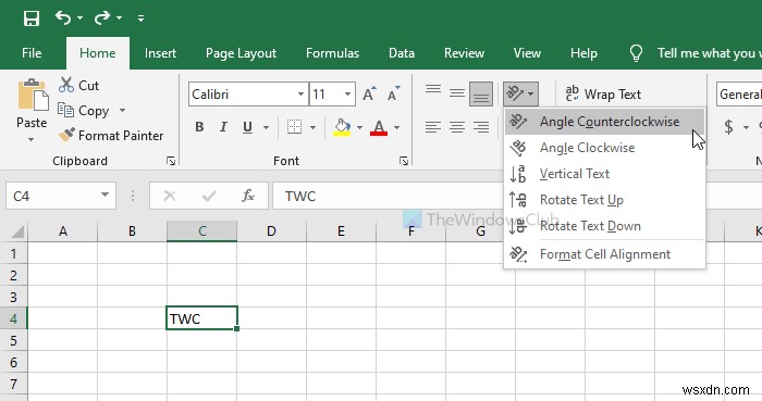 Cách xoay văn bản trong bảng tính Excel thủ công