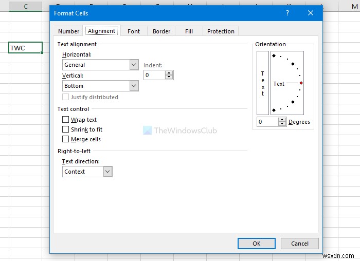 Cách xoay văn bản trong bảng tính Excel thủ công