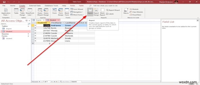 Cách tạo Báo cáo bằng Microsoft Access