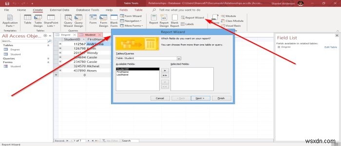 Cách tạo Báo cáo bằng Microsoft Access