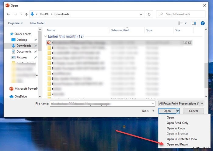 Cách sửa chữa tệp PowerPoint bị hỏng
