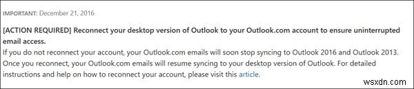 Kết nối lại Outlook với Outlook.com để truy cập email không gián đoạn