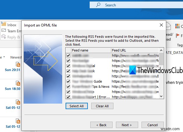 Cách nhập hoặc xuất bộ sưu tập đăng ký Nguồn cấp RSS trong Outlook
