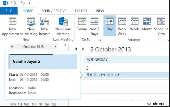Cách tạo và thêm ngày lễ vào Lịch Outlook