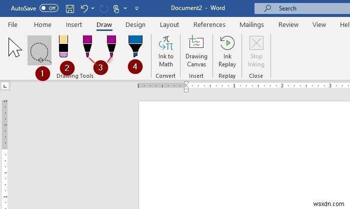 Cách vẽ trong Microsoft Word bằng công cụ tab Vẽ (Draw Tab)