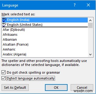Khắc phục lỗi kiểm tra chính tả và ngữ pháp không hoạt động trong Microsoft Word
