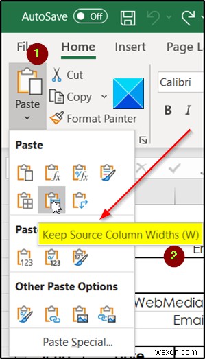 Cách sao chép độ rộng cột từ sheet nguồn sang sheet khác trong Excel