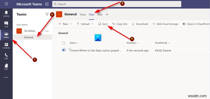 Cách đồng bộ file Teams với ứng dụng đồng bộ OneDrive