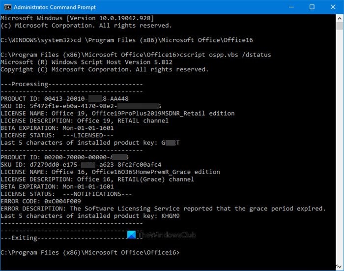 Cách kiểm tra Loại giấy phép (License Type) và Trạng thái kích hoạt (Activation Status) của Microsoft Office