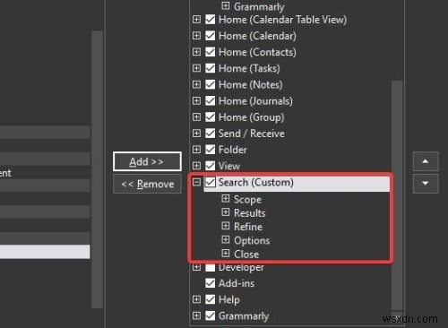 Cách thêm tab Tìm kiếm vào Ribbon Outlook