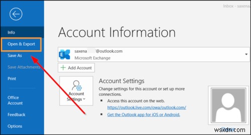 Cách sao lưu thư mục email Outlook ra màn hìnhdesktop Windows 10