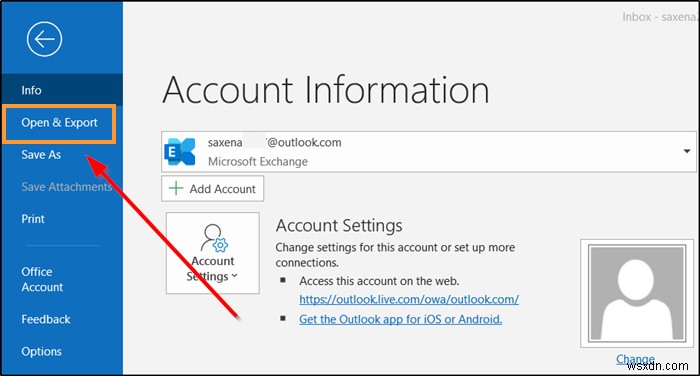 Cách sao lưu thư mục email Outlook ra màn hìnhdesktop Windows 10