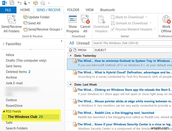 Cách thêm RSS Feeds vào Outlook trên Windows 11/10