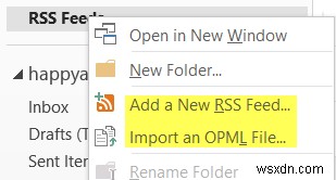 Cách thêm RSS Feeds vào Outlook trên Windows 11/10