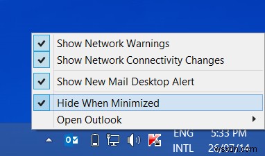 Cách thu nhỏ Outlook vào khay hệ thống (System Tray) trên Windows 11/10