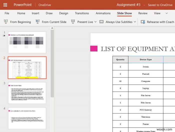 Cách sử dụng Presenter Coach trong Microsoft PowerPoint Online