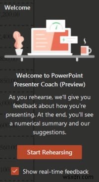 Cách sử dụng Presenter Coach trong Microsoft PowerPoint Online