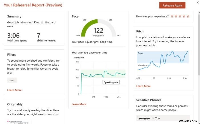 Cách sử dụng Presenter Coach trong Microsoft PowerPoint Online