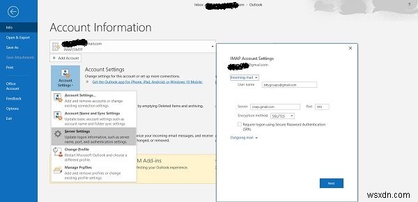 Mã lỗi Outlook 17884, Unknown error has occurred in Outlook