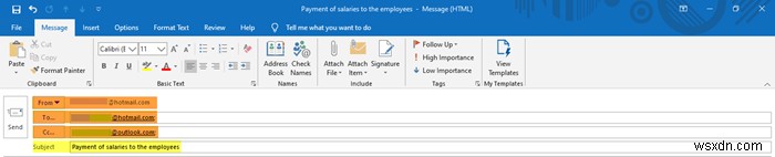 Cách tạo email mới trong ứng dụng Outlook sử dụng các tính năng của nó