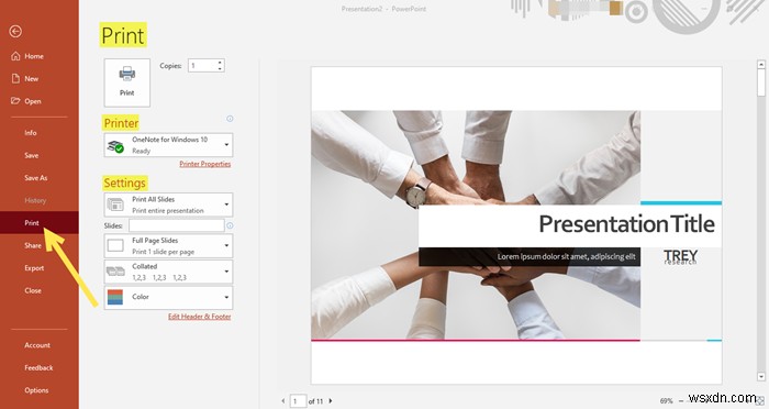 Cách in bài thuyết trình PowerPoint – Slide, Ghi chú, & Handouts