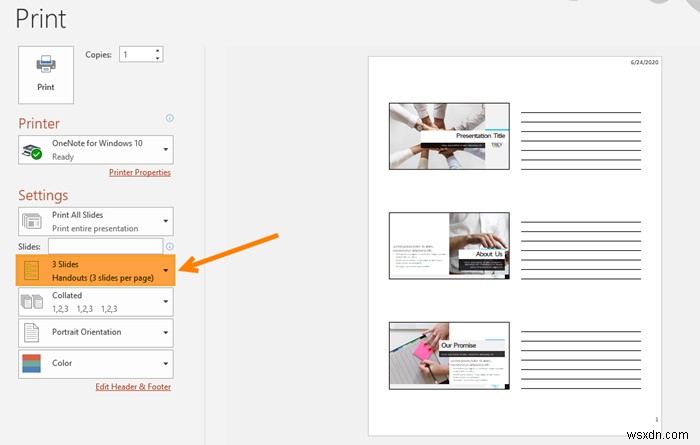 Cách in bài thuyết trình PowerPoint – Slide, Ghi chú, & Handouts