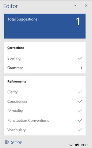 Cách sử dụng Microsoft Editor để kiểm tra ngữ pháp và sửa lỗi trong tài liệu