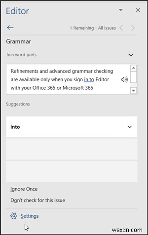 Cách sử dụng Microsoft Editor để kiểm tra ngữ pháp và sửa lỗi trong tài liệu