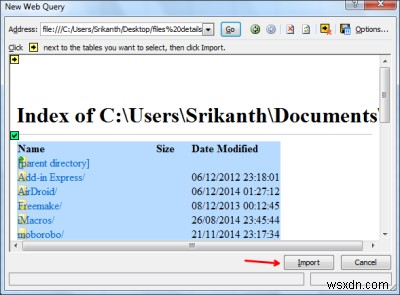 Cách lấy danh sách File trong Thư mục vào Excel
