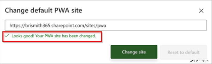 Cách thay đổi trang web PWA mặc định cho Project Home