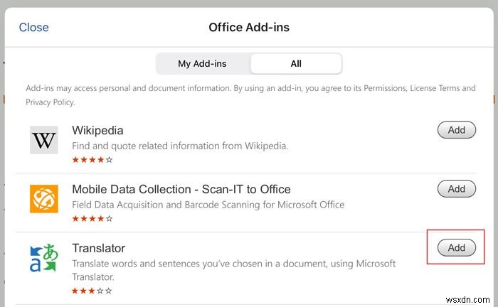 Cách cài đặt và sử dụng tiện ích mở rộng trong Microsoft Word và Excel cho iPad