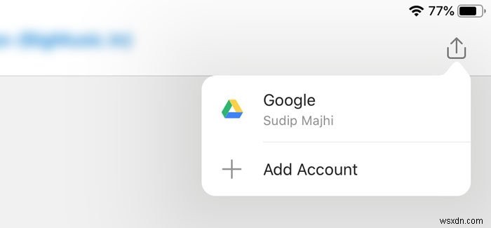 Cách lưu tệp đính kèm email Outlook vào Google Drive trên iPad
